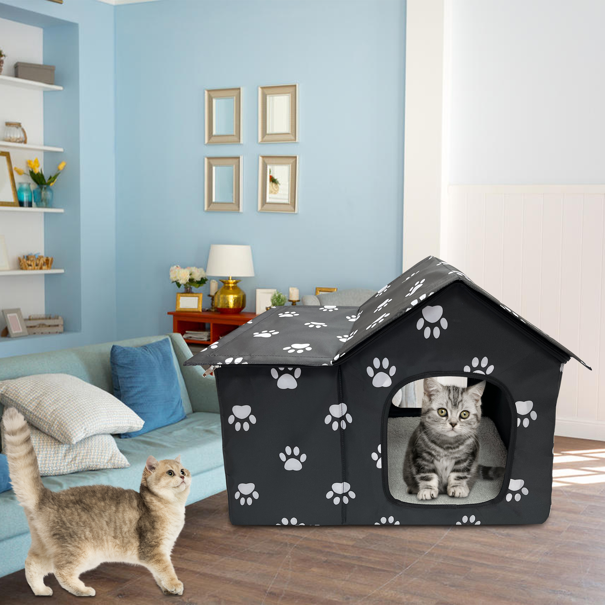 Wholesale Pet House Indoor Outdoor Cat House, Weatherproof Outside Cat Shelter for Feral Cats(图1)