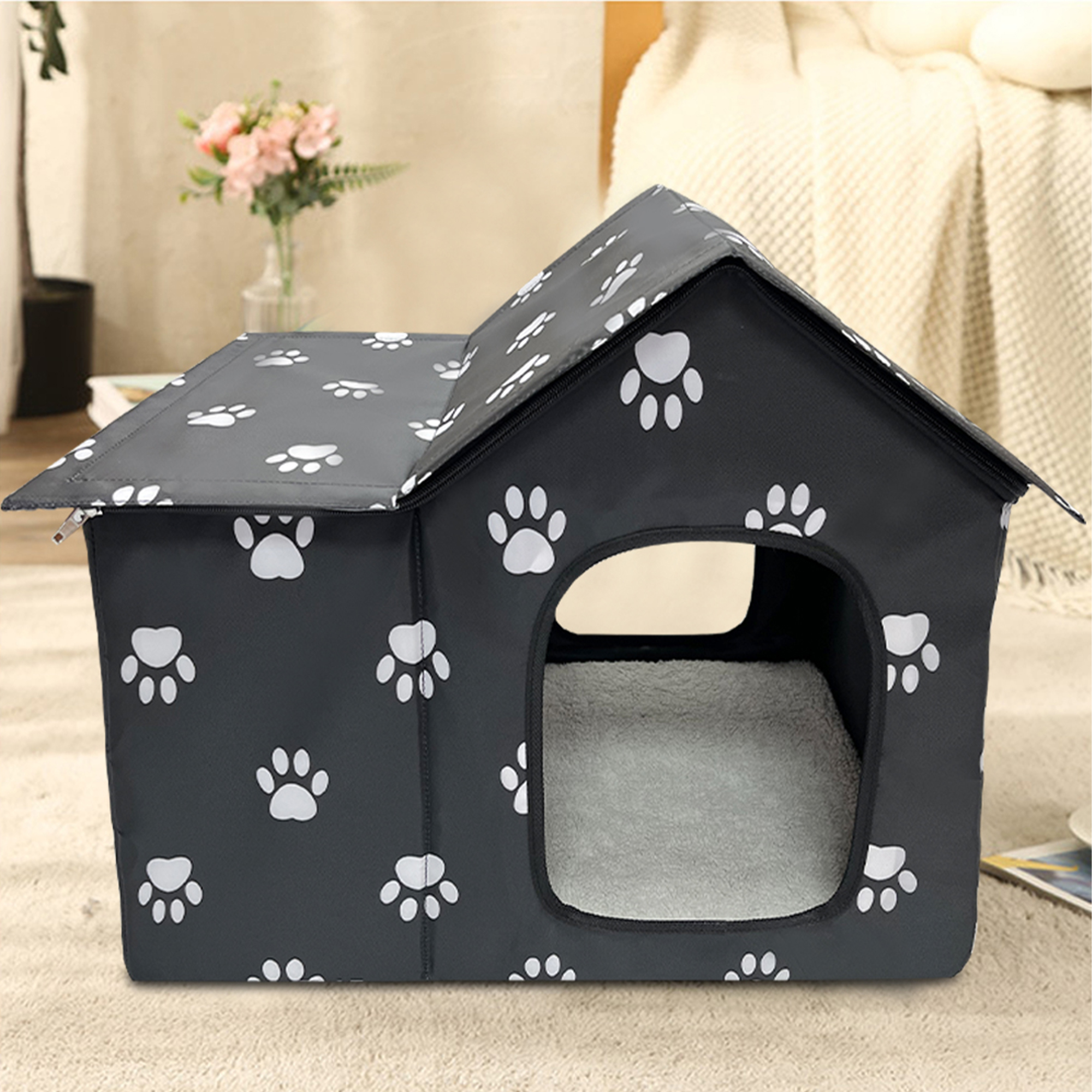 Wholesale Pet House Indoor Outdoor Cat House, Weatherproof Outside Cat Shelter for Feral Cats(图9)