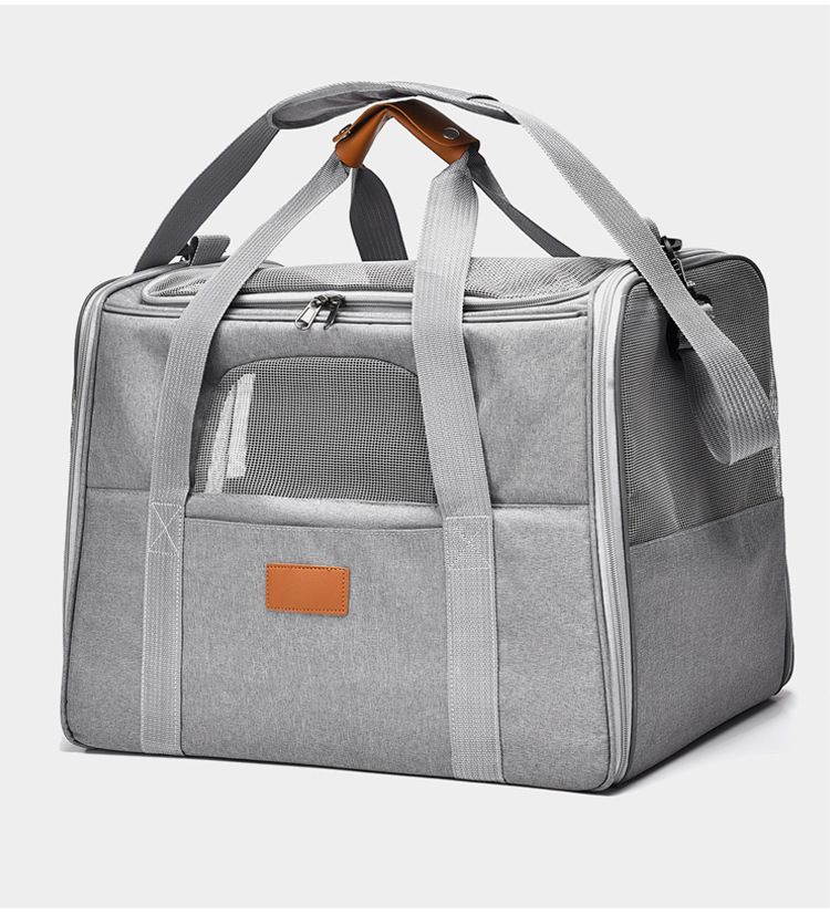  Light Grey Pet Carrier Bag Small-Batch Airline Approved Travel Supplies Zipper Closure Made Oxford (图11)