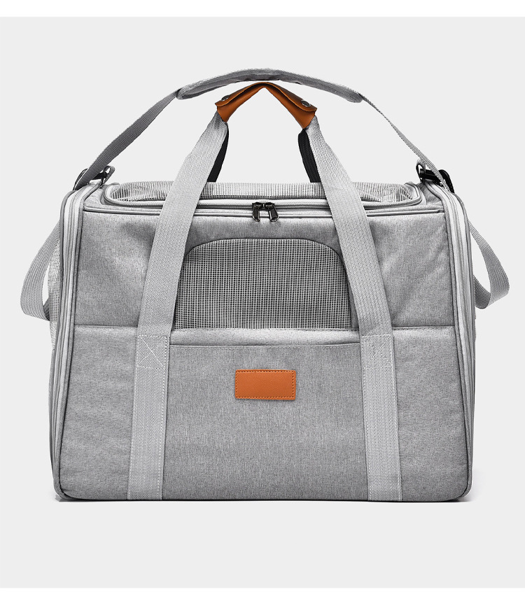  Light Grey Pet Carrier Bag Small-Batch Airline Approved Travel Supplies Zipper Closure Made Oxford (图10)