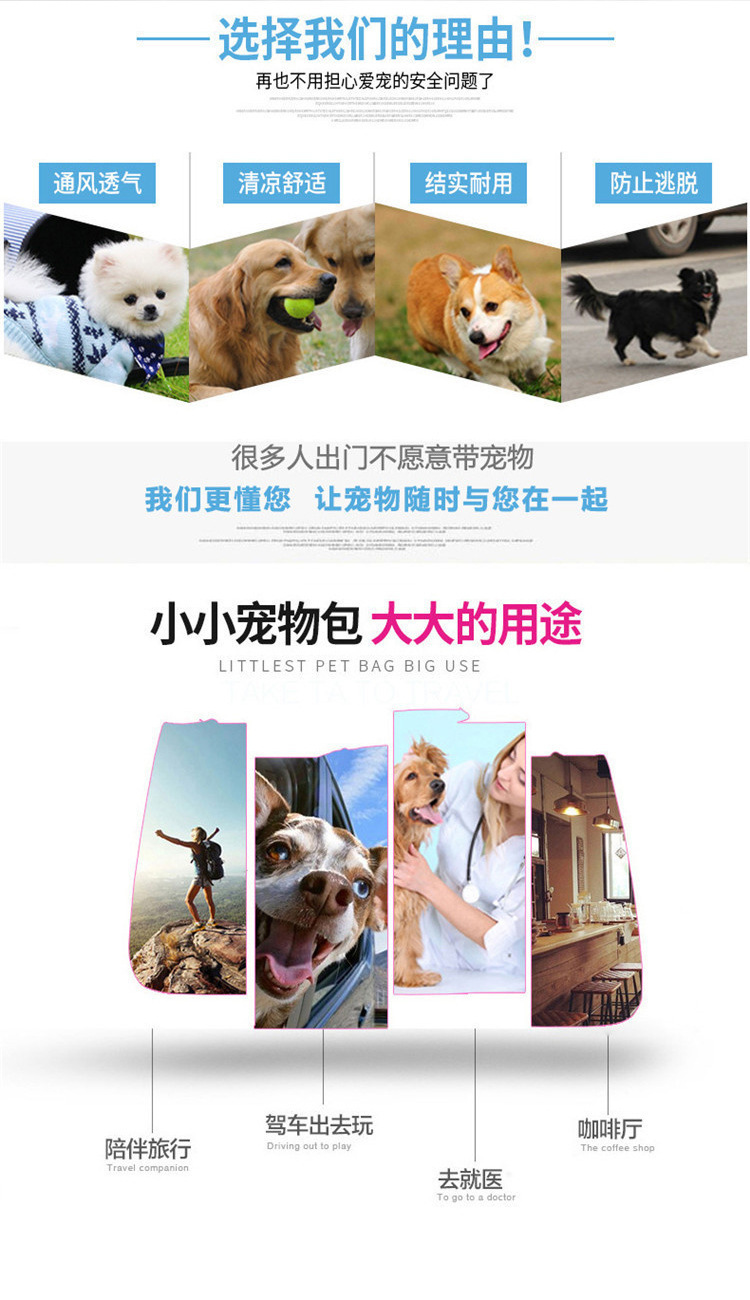 MJ Customized Pet Mesh Backpack Cross border New Cat Bag Breathable Dog Backpack Portable Pet Bag(图3)
