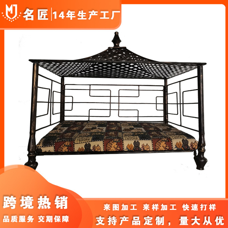 Iron dog bed, cat bed, all season universal pet bed European Gothic style(图1)