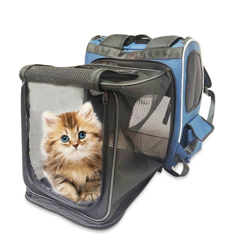 MJ定制便携式透气宠物双肩包 可折叠猫猫包 狗狗背包可拓展宠物包(图6)