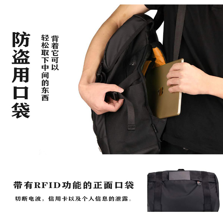 跨境热卖电脑包背包男户外旅行休闲双肩包商务书包出差多功能男包(图6)